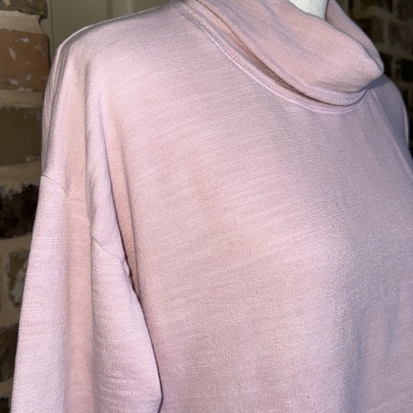 J. Crew Light Pink Vintage Cotton Terry Turtleneck Cowl Neck Sweater - Picture 7 of 12